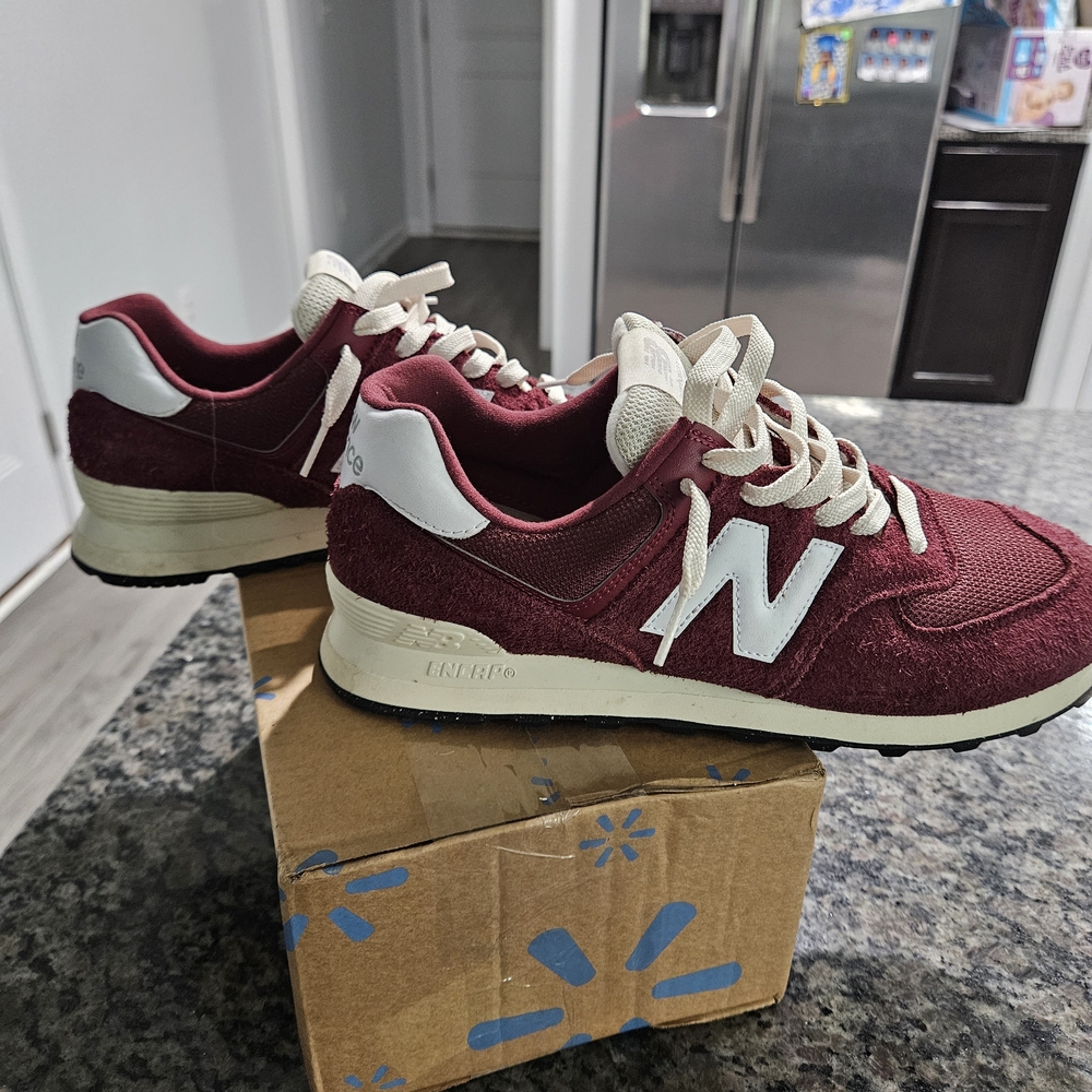 Burgundy and White Sneakers